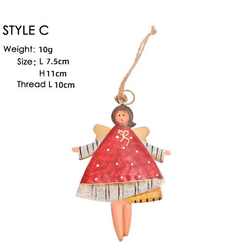 Christmas decoration creative wrought iron handmade painted angel girl pendant Christmas tree pendant accessories supplies Christmas decoration creative wrought iron handmade painted angel girl pendant Christmas tree pendant accessories supplies