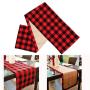 Double New Christmas Decorations Plaid Cloth Table Banner Holiday Home Decoration Red and Black Tablecloth Tablecloth Mat