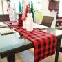 Double New Christmas Decorations Plaid Cloth Table Banner Holiday Home Decoration Red and Black Tablecloth Tablecloth Mat