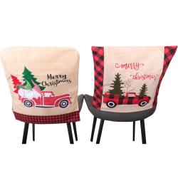 Christmas decoration seat cover car dining table chair household seat cover Christmas chair cover linen handicraft