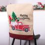 Christmas decoration seat cover car dining table chair household seat cover Christmas chair cover linen handicraft