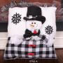 Christmas Pillow Black and White Santa Snowman Pillow Creative Cartoon Christmas Pillow Home Decor