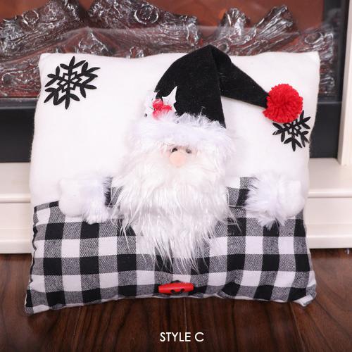 Christmas Pillow Black and White Santa Snowman Pillow Creative Cartoon Christmas Pillow Home Decor Christmas Pillow Black and White Santa Snowman Pillow Creative Cartoon Christmas Pillow Home Decor