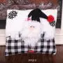 Weihnachtskissen Schwarz Weiß Weihnachtsmann Schneemann Kissen Kreatives Cartoon Weihnachtskissen für die Wohnraumdekoration