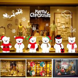 Christmas non-adhesive electrostatic stickers shopping mall window decoration party hotel Christmas atmosphere decoration supplies manufacturers wholesale