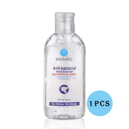 Refreshing Hand Sanitizer Gel, Washless Hand Soap Gel, 100 ML Travel Cleaning Gentle Hydrating Hand Sanitizer Soothing Gel,Non-irritating,Pump Bottle (100 ML,1Pack)