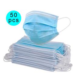 50 PCS Safty Mask, Medical 3-Layer Disposable Face Masks 3-Layer with Elastic Ear Loops for Blocking Dust Protection