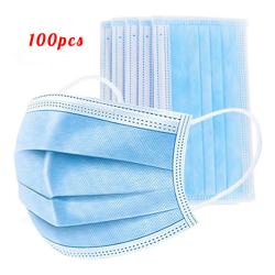 Medical Mask 100 Pcs Disposable Face Masks Disposable Surgical Mask Dust Breathable Earloop Antiviral Face Mask, Comfortable Medical Sanitary Surgical Mask Thick 3-Layer Masks