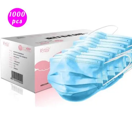 1000 pcs Disposable Face Mask Safety Mask Dust for Medical Dental Salon and Personal Health, 3-Ply Ear Loop 1000 pcs Disposable Face Mask Safety Mask Dust for Medical Dental Salon and Personal Health, 3-Ply Ear Loop