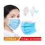 Disposable Face Masks with Elastic Ear Loop 3 Ply Breathable and Comfortable Dust Mask Daily Personal Health Mask(Pack of 250pcs)