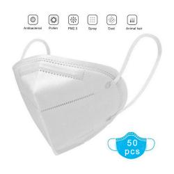 50 Pcs N95 Mask Medical Sanitary Surgical Mask Dust Breathable Earloop 4-Layer Masks Antiviral Face Mask,White