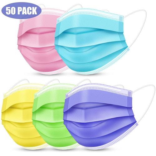 ZTANPS Face Mask,Pack of 50 Disposable Face Mask for Men & Women (5 Color) ZTANPS Face Mask,Pack of 50 Disposable Face Mask for Men & Women (5 Color)