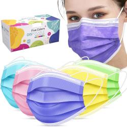 ZTANPS Face Mask,Pack of 50 Disposable Face Mask for Men & Women (5 Color)