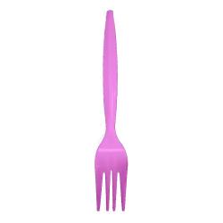 Heavy-Weight Pink Plastic Forks, Durable, Disposable, Box of 96pcs