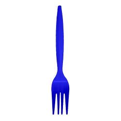 Heavy-Weight Dark Blue Plastic Forks, Durable, Disposable, Box of 96pcs