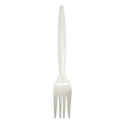 Heavy-Weight White Plastic Forks, Durable, Disposable, Box of 96pcs