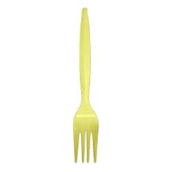 Heavy-Weight Yellow Plastic Forks, Durable, Disposable, Box of 96pcs