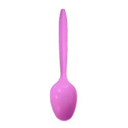 Disposable 96-Piece Extra Heavy Plastic Cutlery Spoons-Pink