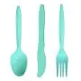 Disposable Plastic Cutlery Set Heavy Duty Colored Plastic Tableware - Includes 32 Forks, 32 Teaspoons, and 32 Knives (Blue, 96) Disposable Plastic Cutlery Set Heavy Duty Colored Plastic Tableware - Includes 32 Forks, 32 Teaspoons, and 32 Knives (Blue, 96)