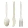 Disposable Plastic Cutlery Set Heavy Duty Colored Plastic Tableware - Includes 32 Forks, 32 Teaspoons, and 32 Knives (White, 96) Disposable Plastic Cutlery Set Heavy Duty Colored Plastic Tableware - Includes 32 Forks, 32 Teaspoons, and 32 Knives (White, 96)