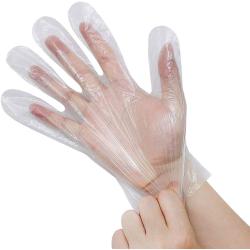 Disposable Poly PE Gloves, 100pcs, Thicker Food Safe Disposable Gloves, Disposable Kitchen Gloves for Cooking, Food Handling, Cleaning, One Size Fits Mos