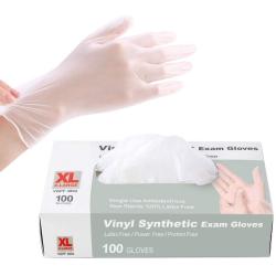 Disposable Gloves, Squish Clear Vinyl Gloves Latex Free Powder-Free Glove PVC Cleaning Health Gloves for Kitchen Cooking Cleaning Safety Food Handling, 100PCS/Box, 