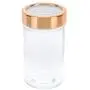 SET OF 3 ELEGANT GLASS JAR WITH COPPER LIDS, ideal for decoration or for Herbs, Spices, Loose Leaf Teas, and Coffee - apothecary jars - cotton ball holder - jars for storing spices - bathroom caniste