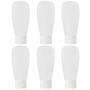 6PCS Clear Empty Portable Refillable Plastic Cosmetic Soft Tubes Squeeze Bottles with Flip Lids Leakproof Makeup Travel Packing Set Vials Jars Body Cream Bath Cleanser Shampoo Toiletries Container