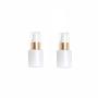 2PCS 30ml/1oz Upscale Pearlescent White Glass Pump Press Bottles Lotion Dispenser Jars Vials Portable Travel Storage Containers Pot for Emulsion Essence Serum