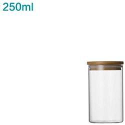 Yl Ly Transparent Glass Sealed Jars Pickled Honey Lemon Food Bottles Multi-Grain Storage Tank Bamboo Wood Cover Straight Cans Bamboo Cover Straight 250Ml