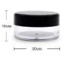 astore2017 25pcs 5g Clear Plastic Jars with Black Lids,Stackable Cosmetic Container for Cream Toners Lip Balms
