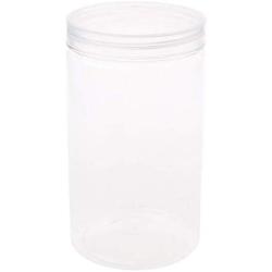 XISAOK Clear Strong PET Round Food Storage Container Jar Sealed Pot Can with Clear Lid