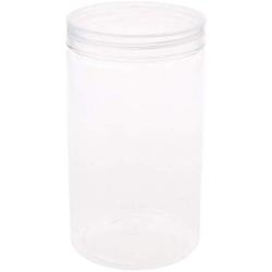 XISAOK Clear Strong PET Round Food Storage Container Jar Sealed Pot Can with Clear Lid