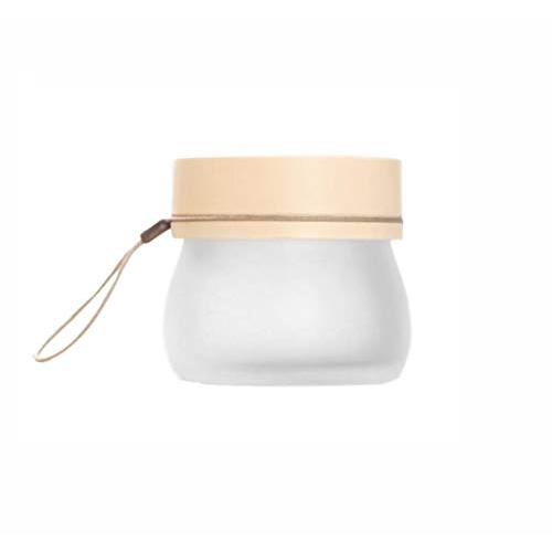 1Pcs 100ml/3.3oz Empty Refillable Frosted Glass Cream Jars with Elastic Rubber Cord and Inner Liner Cosmetic Sample Travel Containers Pot for Scrub Body Cream Ointments