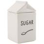 White Ceramic Sugar Carton - Storage Jar Canister