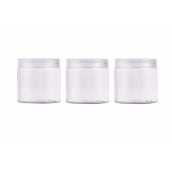 200ml 6.7 Ounce Clear Plastic Round Jars with Lid Empty Cosmetic Containers Bottle Case Pot for Storage Lotion Facial Cream Mask Ointment Tea Pill Food Sample(Pack of 3)