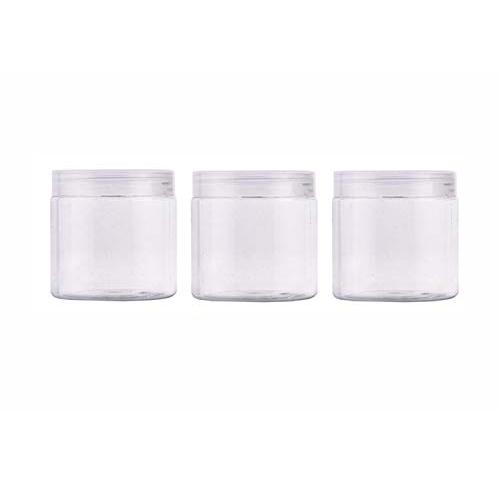 200ml 6.7 Ounce Clear Plastic Round Jars with Lid Empty Cosmetic Containers Bottle Case Pot for Storage Lotion Facial Cream Mask Ointment Tea Pill Food Sample(Pack of 3)