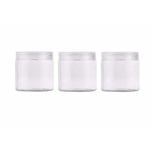 Klare Kunststoff-Runde Glasbehälter mit Deckel, 200 ml / 6,7 Unzen, für Kosmetikbehälter, Flasche, Dose, Beutel für Lagerung von Lotion, Gesichtscreme, Maske, Salbe, Tee, Pillen, Lebensmittelproben (Packung von 3)