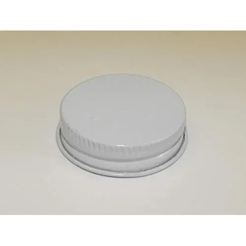 1 New 1 1/2&quot White Glass Jar Metal Lid Food Grade Rubber Seal Replacement Top