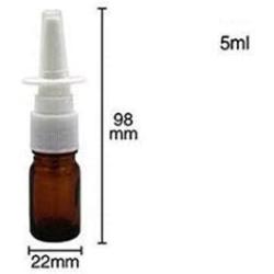 VASANA 3PCS 5ml Empty Refill Portable Amber Glass Nasal Spray Bottle Travel Sample Packing Aromatherapy Perfume Jar Por Container for Nasal Spray Medical Saline Water Applications