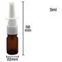 Bouteilles de pulvérisation nasales en verre ambrées 3 pièces 5ml Remplissage portable pour échantillons de voyage, aromathérapie, parfum, pot de conteneur pour eau salinique médicale.