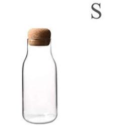 Cork Glass Bottle Jar Heat Resistant Milk Juice Bottle Transparent Storage Can Sealed Tea Coffee Storage Tank Glass Jar,S