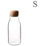 Cork Glass Bottle Jar Heat Resistant Milk Juice Bottle Transparent Storage Can Sealed Tea Coffee Storage Tank Glass Jar,S