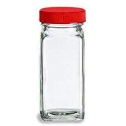 Nakpunar Glass Spice Jars with Shaker Insert and Red Cap (1, 4 oz)