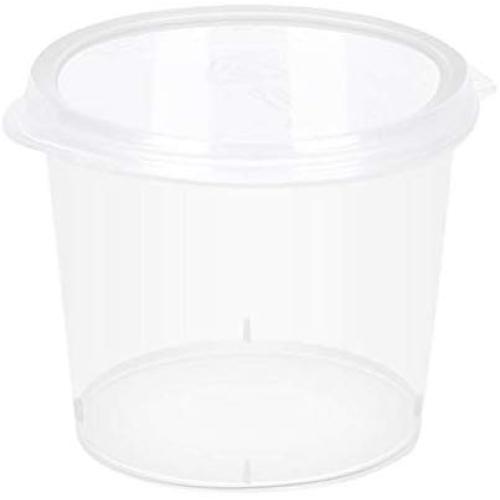 Nannday Disposable Slime Containers， 50 Pc 25ML Storage Attached Lid Sauce Condiment Cup