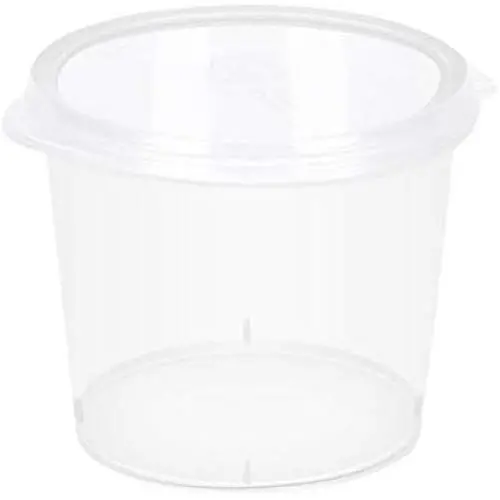 Nannday Disposable Slime Containers， 50 Pc 25ML Storage Attached Lid Sauce Condiment Cup