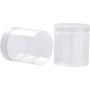 Slime Jars With Lids - Plastic Storage Jars - 10-Pack Slime Jars with Screw-on Lids and 10 Labels, Refillable Round Container Organizer for Craft, Part, Cosmetic, Body Scrub, Accessory, Food, 8 OZ