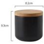 Handmade Ceramics Concise Storage Jar Seal Bamboo Lid Food Jar For Serving Tea, Coffee, Spice (82mmx83mm)