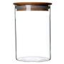 1PC 250ML/8.5 OZ Food Storage Glass Bottle Containers Pot Jars With Bamboo Lid Durable Clear Kitchen Pantry Container For Coffee Beans Jar Loose Tea Cookies Candy Nuts Dry Flower Storage -BPA Free