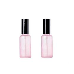2PCS 30Ml/1OZ Empty Pink Glass Spray Bottle Refillable Perfume Dispenser Bottles with Black Cap Cosmetic Liquid Makeup Water Container Atomizers Fine Mist Spray Jars Holder Pot